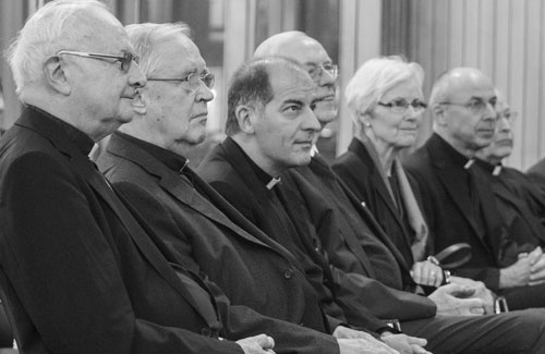 Erzbischof em. Dr. Robert Zollitsch, Paul Josef Kardinal Cordes, Mons. Dr. Giovanni Pietro Dal Toso, Prof. Dr. Heinrich Pompeÿ, Ruth Pompeÿ